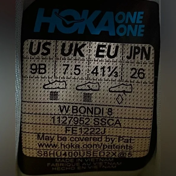 Hoka One One Bondi 8 REFLECTIVE Womens Size 9 Running Shoes Sneakers Blue Yellow - Picture 11 of 12